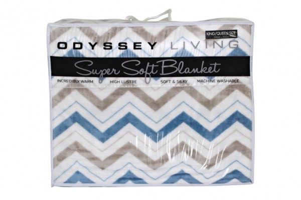 Fiesta Blue Blanket Queen King by Odyssey Living Blankets Throws Living Room